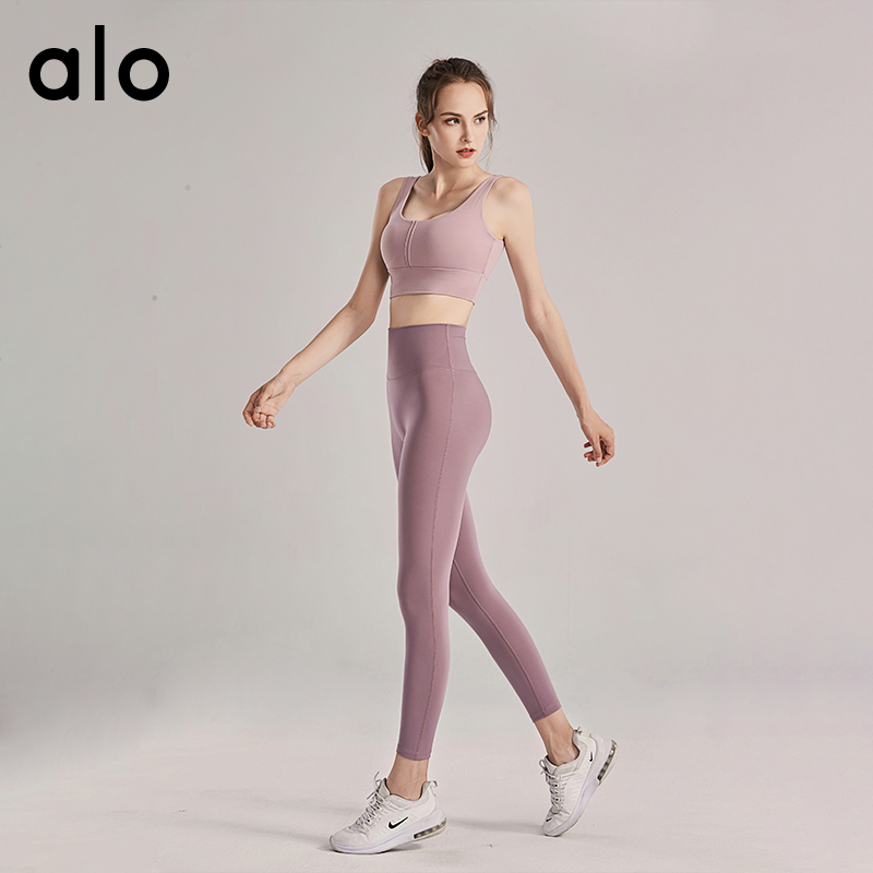 Alo Yoga nude yoga pants women's summer high waist hip tight sports fitness pants no awkward line yoga clothes