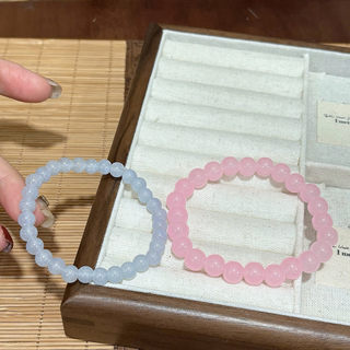 Wholesale street stall glazed bracelets plain circle bracelets non-repetitive handmade diy night market children's bracelets blind box