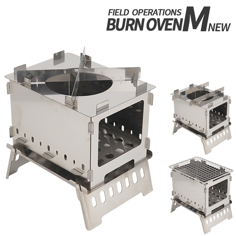 Outdoor Folding Deck Card Oven Burning Grill Camping Fire Desk Portable Raw Fire Charcoal Grilled Wood Fire Barbecue Stove