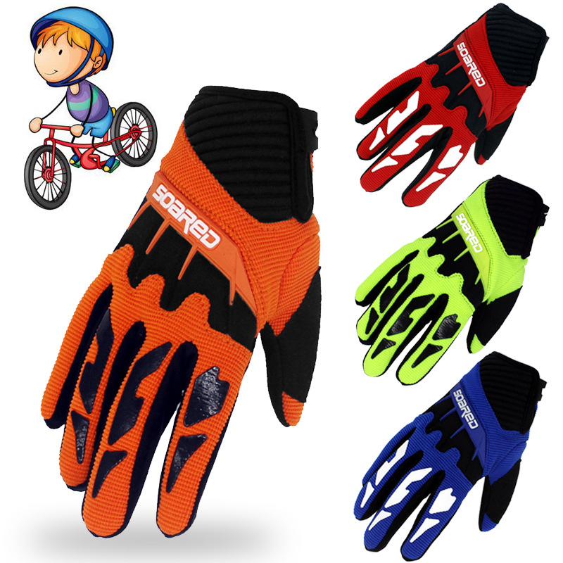3-12 Year Old Children Balance Car Gloves Ice Skating Wheel Slip Gloves Bike Locomotive Bike Full Finger Riding Gloves