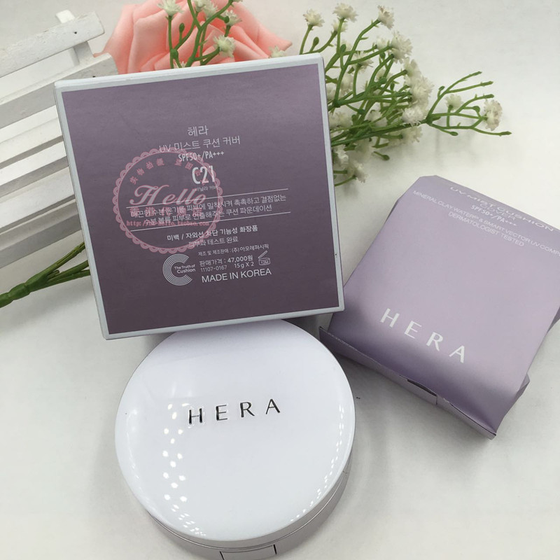 韩国HERA赫拉气垫BB霜 黑珍珠限量版粉饼 遮瑕附替换装C21/23号
