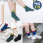 Trẻ em vớ cotton mùa thu và mùa đông mới 3-5-7-9 tuổi ống học sinh vớ bé gái bé gái lớn vớ cotton mới tất cotton mỏng đẹp