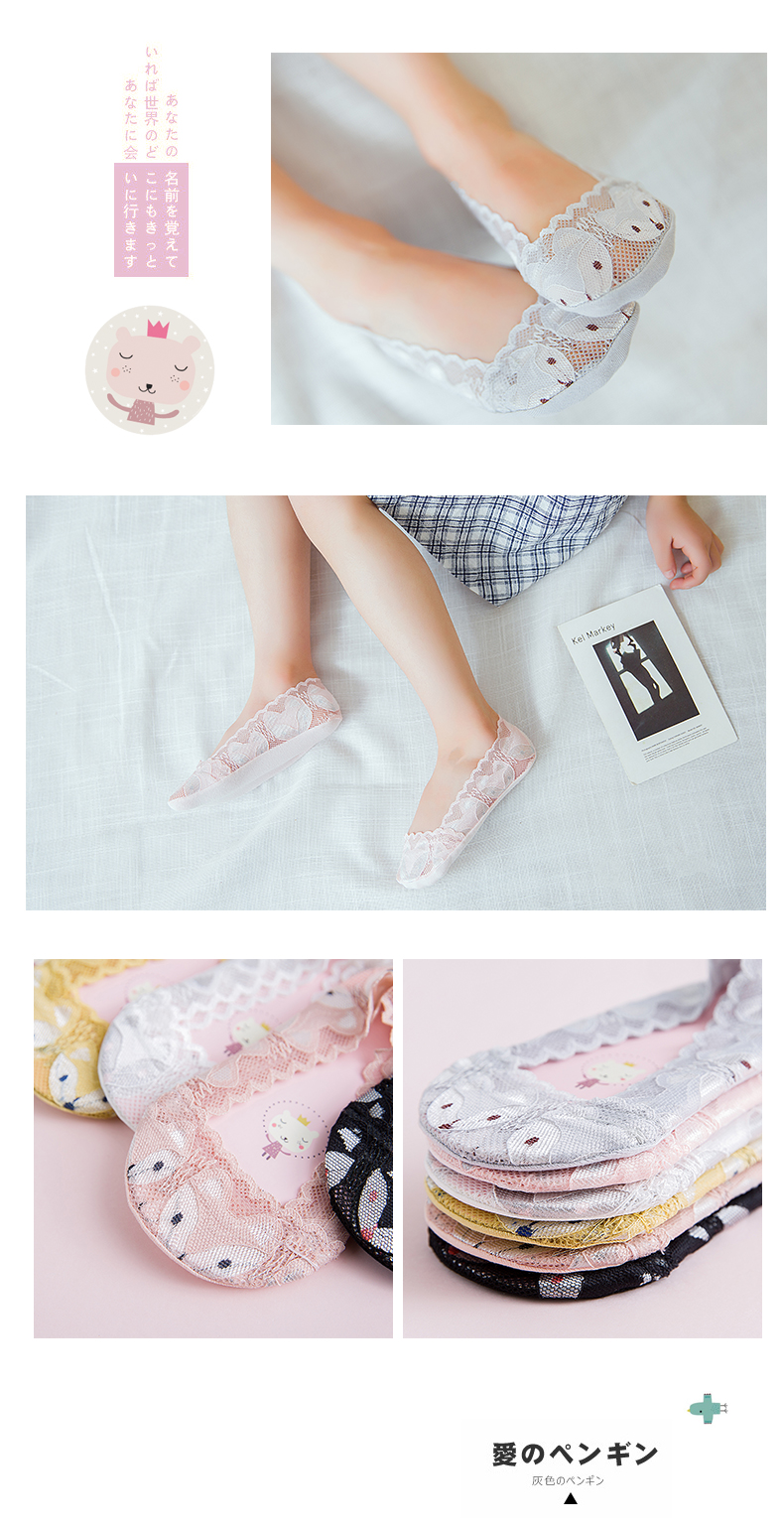 Mùa xuân và mùa hè mỏng trẻ em vớ bông rỗng ren vô hình thuyền vớ 3-5-7-9 tuổi nữ bé không trượt vớ
