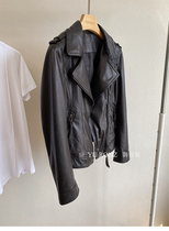 High-end imported sheepskin retro slim ~ light luxury short motorcycle leather coat female spring and autumn 10001