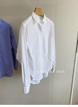 Classic Universal Shirt ~ Loose Profile Simple Embroidered Boyfriend Wind Long Sleeve White Shirt Jacket Women's Spring and Summer 9998