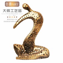 New Chinese-style woman body handmade iron sculpture ornaments modeling decorations porch creative metal simple artwork