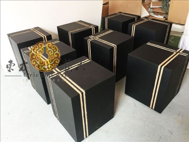 Modern minimalist hotel sculpture setting table personality base custom metal booth marble shape handmade decoration