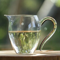 Grain-high-temperature-resistant high-boron-silicon glass tea sea uniform cup pure handmade sub-soup instrumental tea set