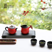 Lubao Ceramic Fashion Japanese Golden Xihuan Tea Group Kung Fu Tea Set Living Room Home Tea Exquisite Creative Gift