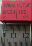 German Weimar WIMA Audio Coupled Frequency Divider Capacitor MKS4 100V 4 7UF 22 5mm