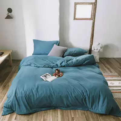 Cotton Tianzhu cotton four-piece solid color knitted cotton three-piece simple super soft cotton bed sheet bedding