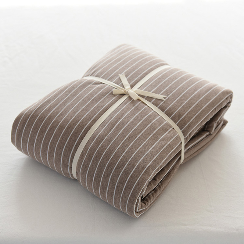 Pure cotton tian geranium quilted with single piece of naked sleep ultra soft and unprinted full cotton knit cotton custom dormitory single double quilt cover