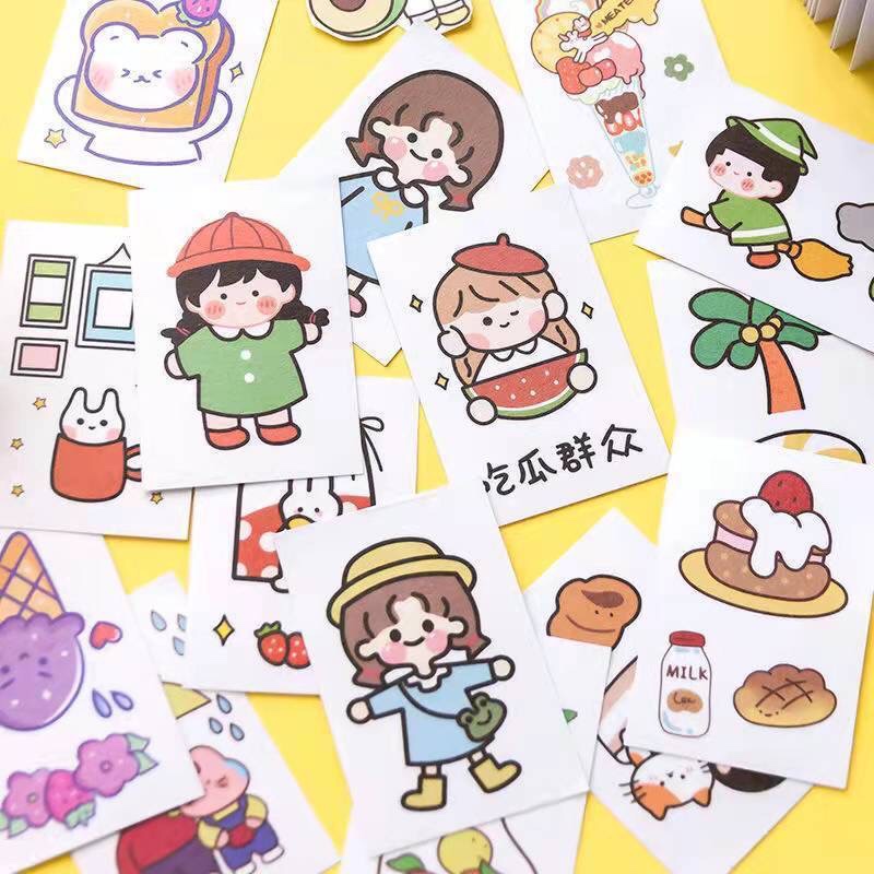 Internet celebrity DIY handmade creative Doudou sweet cartoon girly sticker book portable hand account diary mini book