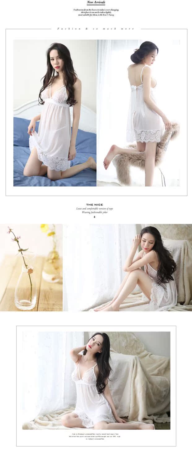 Đồ ngủ gợi cảm Đồ lót gợi cảm nóng bỏng cực kỳ quyến rũ Sao ren sling Set Cặp đôi tán tỉnh công chúa Nightdress mùa hè đồ bộ thun lạnh