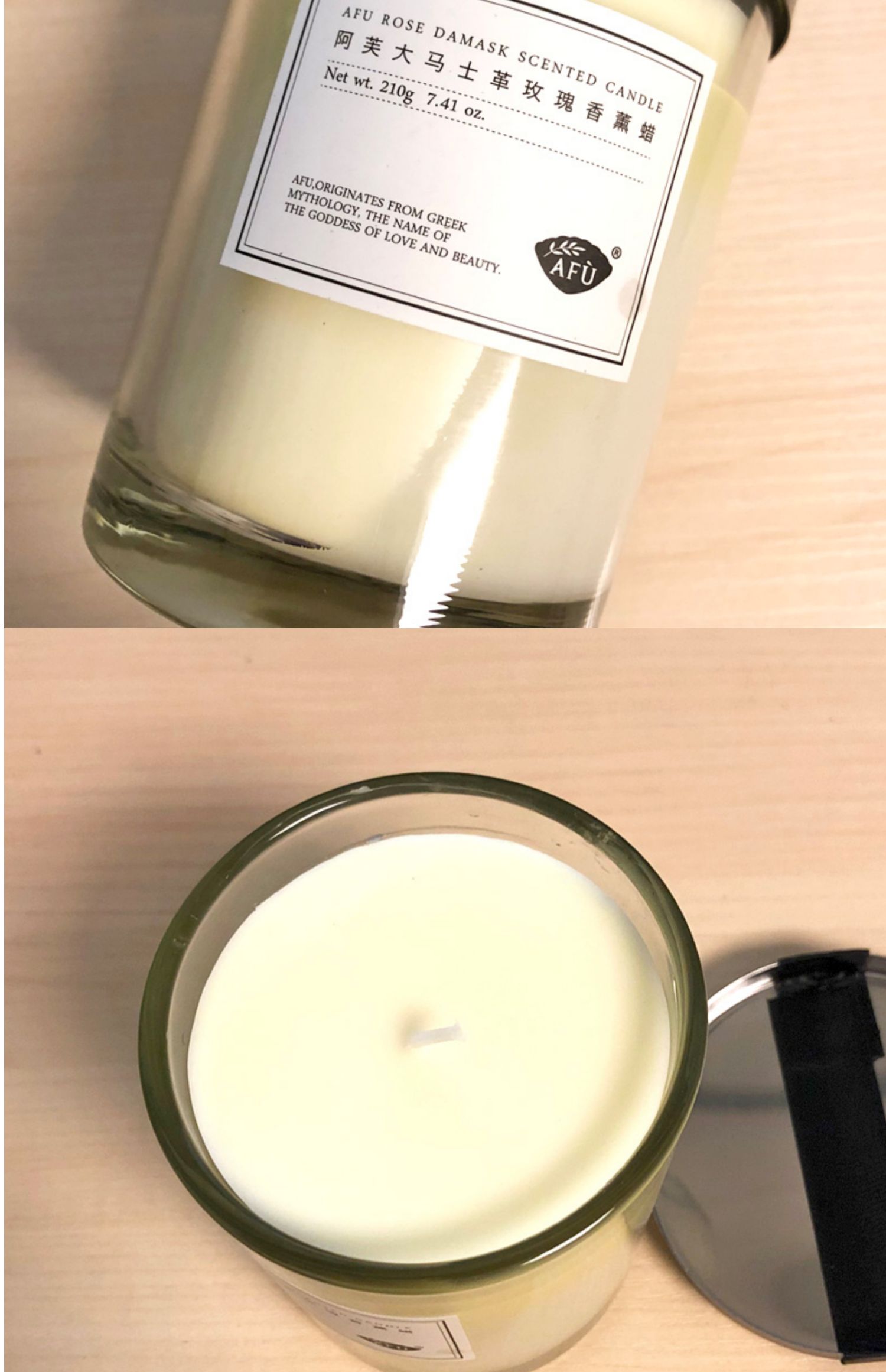 Afu Damascus Rose Tinh dầu Nến thơm 210g Hoa hồng Ánh sáng Hương thơm Nến thơm Chính hãng - Tinh dầu điều trị tinh dầu oải hương