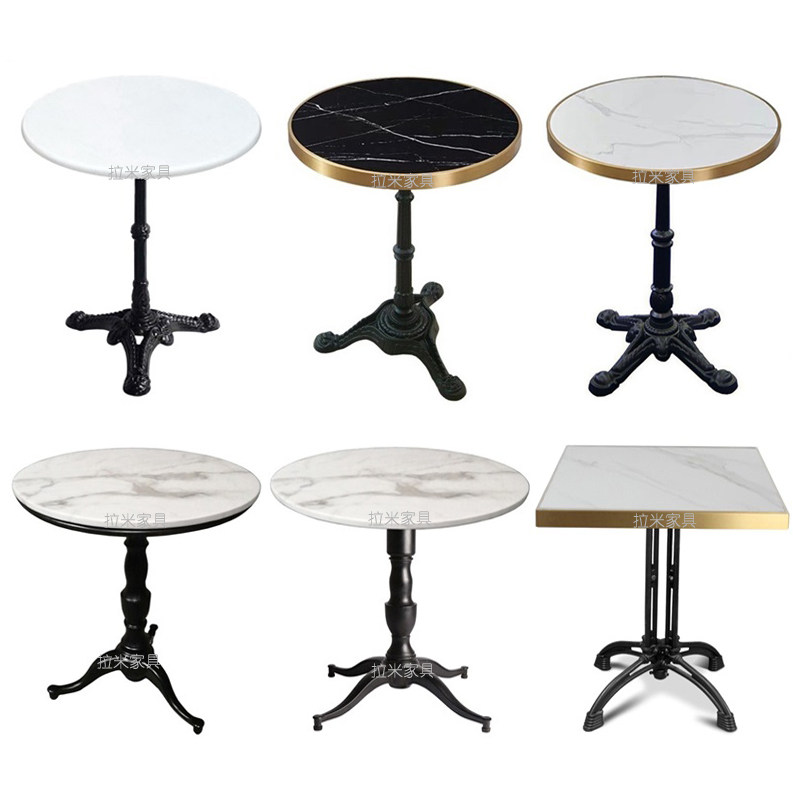 Rock Plate Outdoor Table Coffee Hall Marble Round Table Milk Tea Shop Casual Table And Chairs Patio Style Small Table and chairs T528