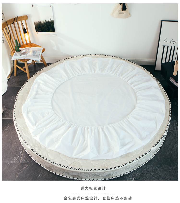Mùa hè đơn giản cotton tròn giường bốn mảnh giường bông trải giường tròn dày khách sạn khách sạn Hàn Quốc 2.0m chăn ga gối đệm giá rẻ