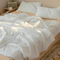 Pure white cotton air-conditioned thin quilt girl heart washed cotton summer cool quilt core apartment single Double Summer
