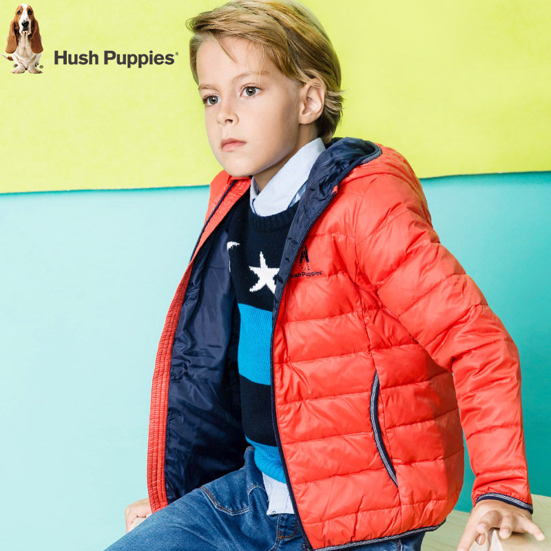 Hush Puppies 暇步士 儿童连帽羽绒服 天猫优惠券折后￥289包邮（￥369-80）105~170码3色可选