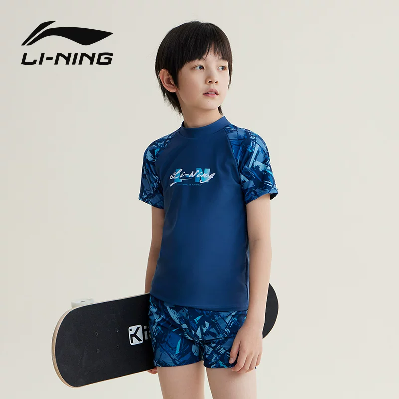 Детский купальный костюм-киме Li Ning для мальчиков, комбинезон, брюки, для подростков