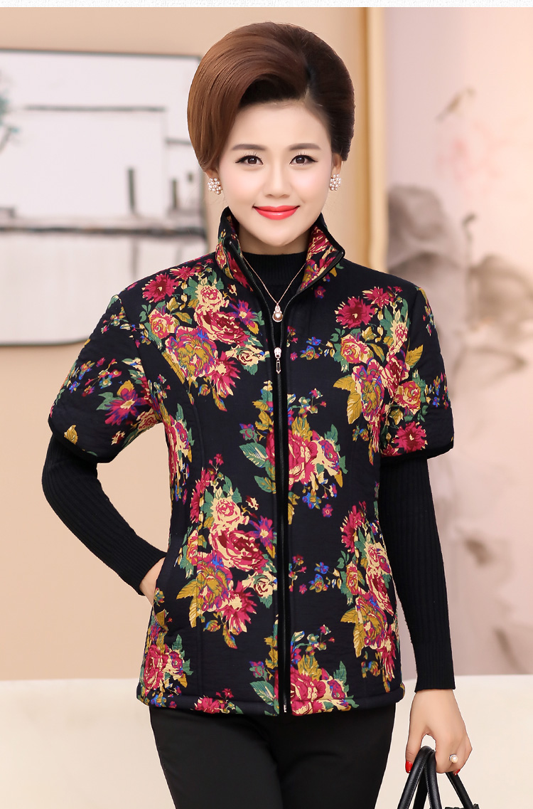 Áo mẹ cotton ngắn tay vest mùa thu và mùa đông vest cotton quần áo nữ cotton trung niên áo khoác cotton nữ nhà vest áo khoác trung niên