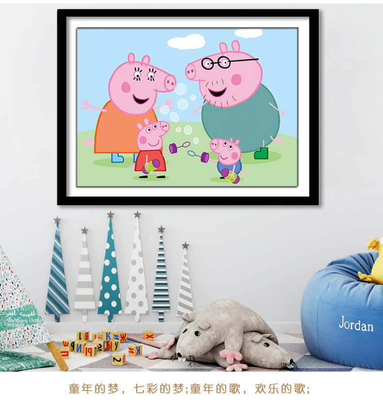 Trang 2018 của lợn mới Stitch thêu hoạt hình đơn giản miếng nhỏ của phòng khách 2019 thêu trẻ nhỏ - Công cụ & phụ kiện Cross-stitch khung tranh chữ thập