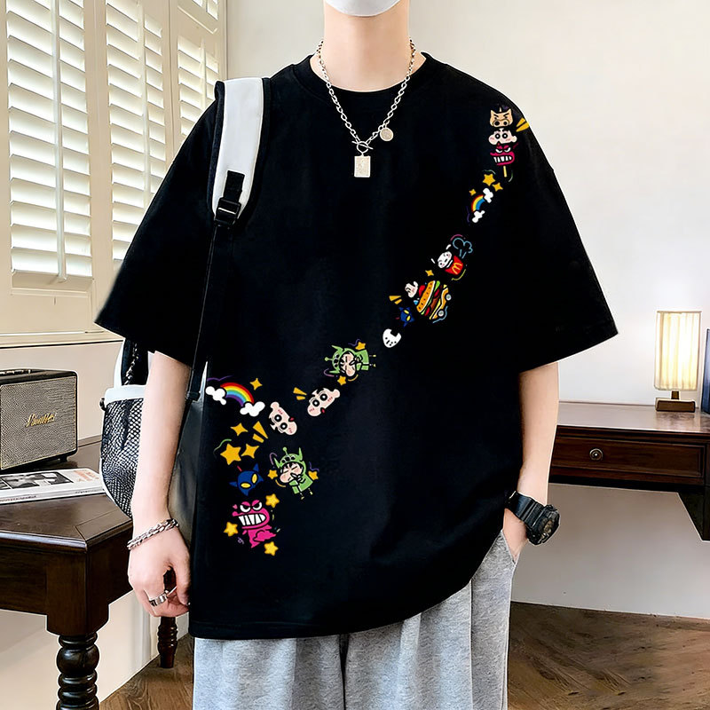 Extra Large Size, Widened and Enlarged, New Style Pure Cotton Summer Trendy Men's Printed Short-Sleeved T-Shirt, Youth Cool Summer Wear Extra Large Size, Widened and Enlarged, New Style Pure Cotton Summer Trendy Men's Printed Short-Sleeved T-Shirt, Youth Cool Summer Wear