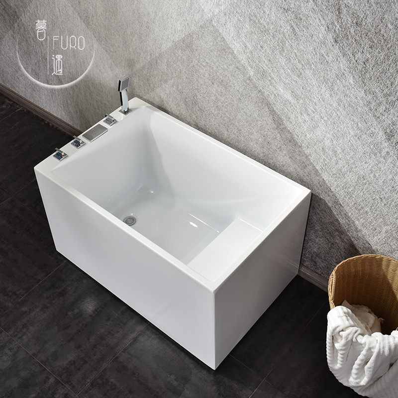 Twilight acrylic free-standing bathtub household adult sitting bathtub small apartment mini dressing room bathtub 1m-1 3 meters