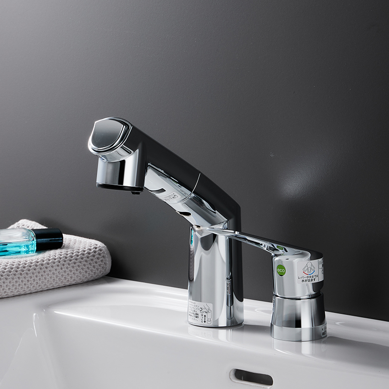 Japan KVK original imported basin double-hole hot and cold water faucet powder room rotates up and pulls 5271TEC