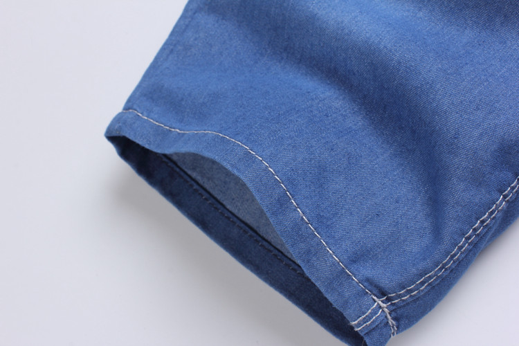 Trai denim quần mùa hè phần mỏng năm quần trong cậu bé lớn lỏng bảy quần chất béo trẻ em cộng với quần short chất béo