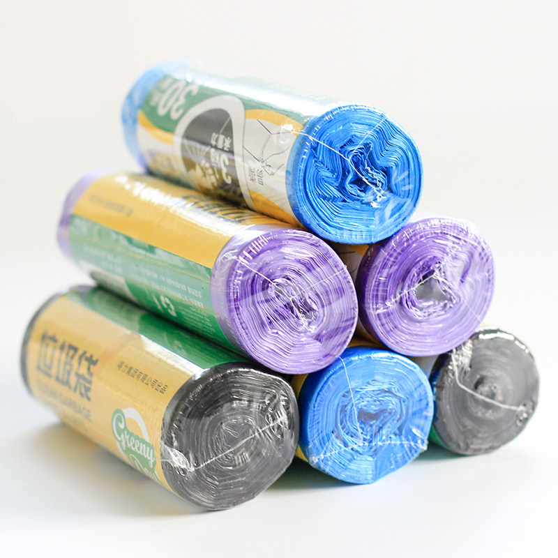 Deli color black thickened garbage bag point-off plastic garbage bag 30pcs wholesale disposable household