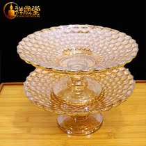 Creative Glass Fruit Pan Home Eu Style Buddhist Monastery Used with Crystal Fruit Pan Dried Fruit Pan Candy Tray