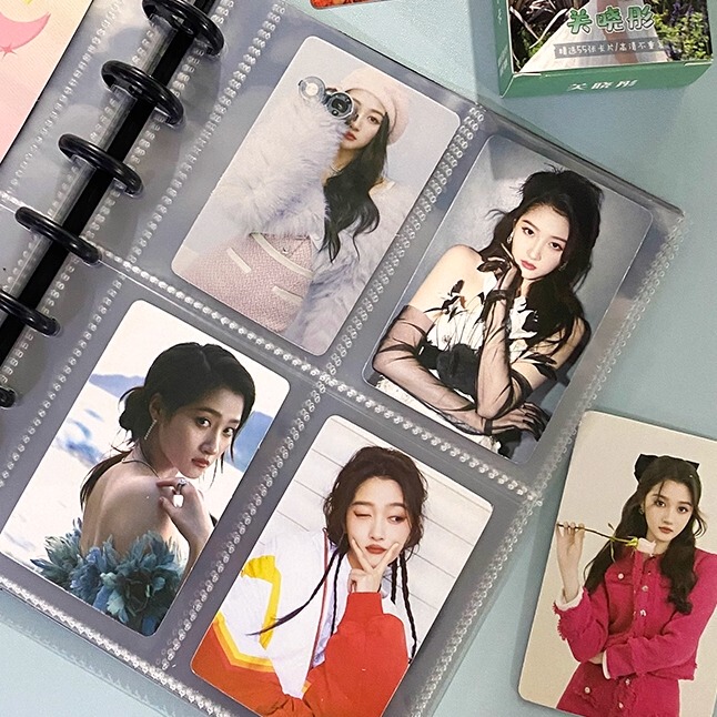 Guan Xiaotong Laser Hologram Cards 56 Pieces Celebrity Merchandise 3inch High-Definition Lomo Cards Poster Fan Gift Box Postcard