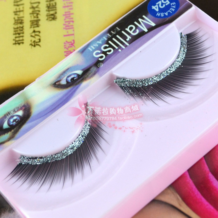 Latin Dance Performance Makeup Artist Creative Writing True Cosplay Exaggerated Thick Silver Shiny Eyelash 524