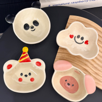 Han Style Cute Ceramic Dish home Cloud Dot small Sauce Dish Soy Sauce Vinegar Dish Grilled Cutlery Hot Pot dip in small bowl