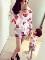 Childrens sun protection clothing summer Q4 Korean version for boys and girls watermelon wave sun protection clothing jacket mother and child clothing