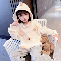 Kids Hooded Sweatshirt Spring Dress Girl 2022 New Tops Baby Girl Long Sleeve t-Shirt Foreign Kids Clothes Tide 3