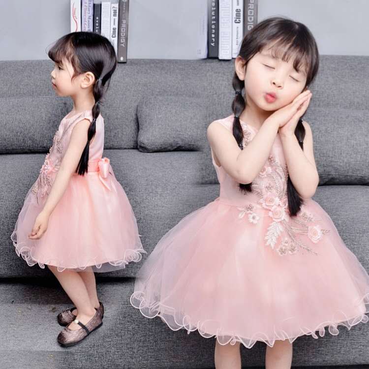 Female Baby Princess Dress Girl's Summer New Sweet And Fluffy Dress Baby Age Gown Dress 61 Performance Dress