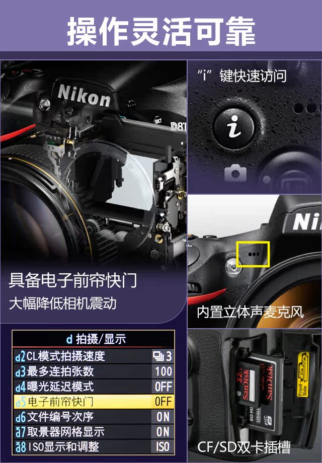Máy ảnh kỹ thuật số Nikon / Nikon D810 full frame DSLR 24-120mm f / 4G HD được cấp phép thường xuyên - SLR kỹ thuật số chuyên nghiệp máy ảnh chuyên nghiệp