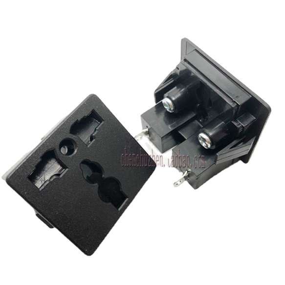 Universal card socket module with screw SS-804 power socket jack formwork with safety protection door