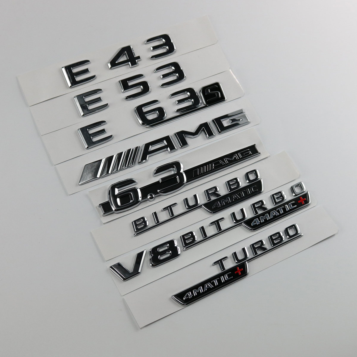 The Pennsylvan E43 E63 E53 AMG trademark V8BITURBO4MATIC leaf board side label