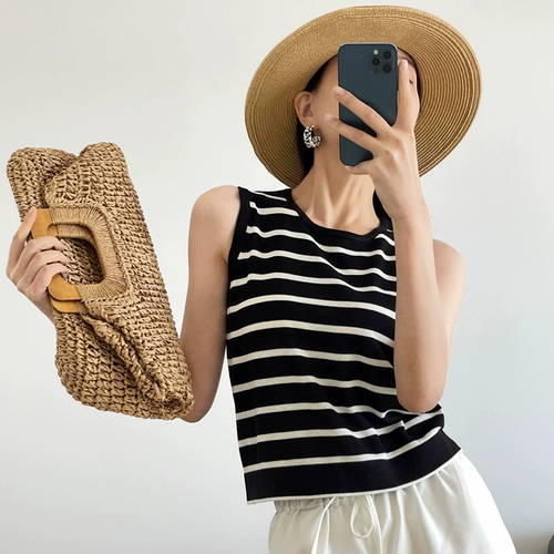 Японский трикотажный дышащий летний тонкий жилет без рукавов