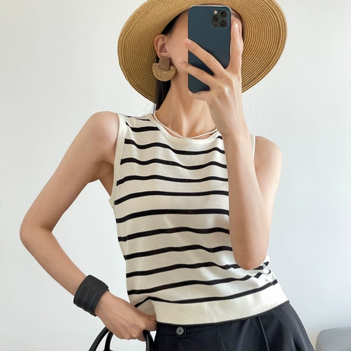 Японский трикотажный дышащий летний тонкий жилет без рукавов