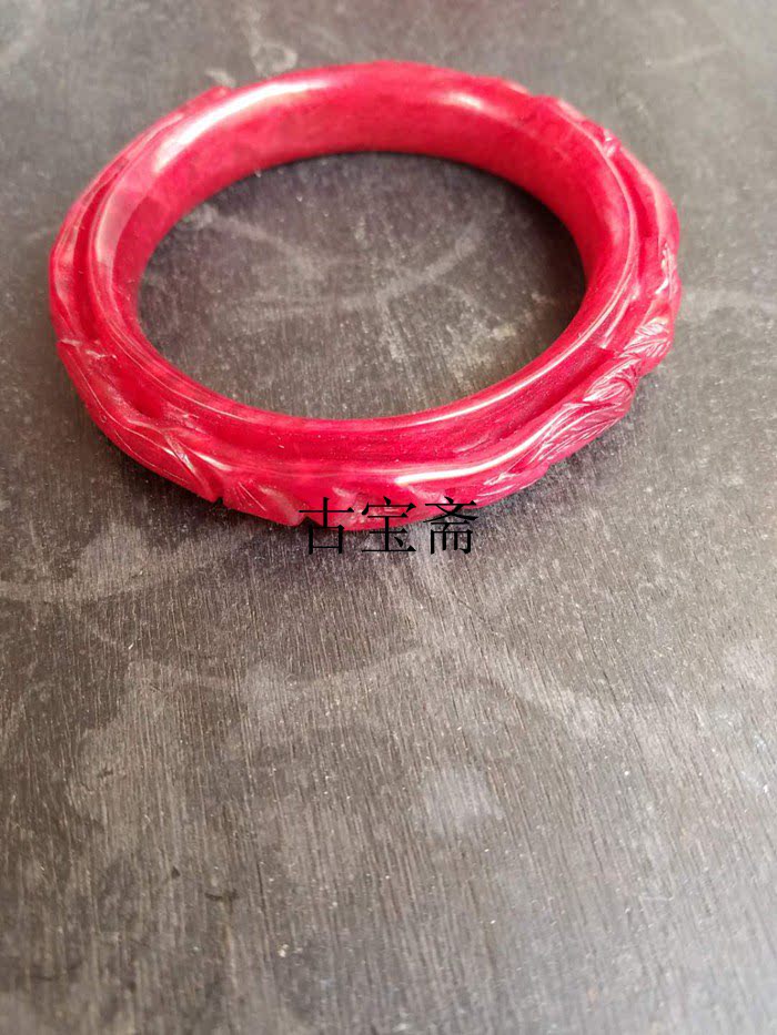 Hongshan Culture Antique Ancient Jade Old Jade Liangzhu Culture and Ruby Bracelet Ruyi Pendant Antique Ruby Beauty Brand