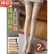 Hard leg artifact female spring autumn and winter thick bare pants plus thick thick stockings supernatural spring and autumn meat pantyhose