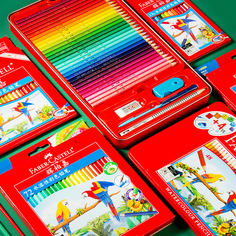 German Glow Berggia Water Soluble Colored Pencil 12 12 24 24 48 48 72 72 Pencil Cardboard Box HAND PAINTED DRAWING PAINTED color Fine Art with a water soluble suit