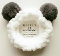Japanese soft and cute fur ball panda headband candy color face wash mask furry ball headband headband