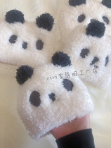 Japanese soft autumn and winter new panda plush ball hair band wide version confinement hair hoop face wash mask headband