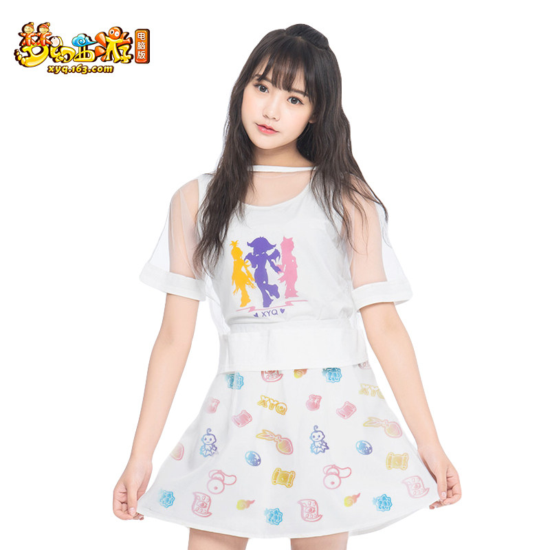 Dream short sleeve hooded vest short skirt Three sets of women's women's summer clothing online Easy game impression official perimeter
