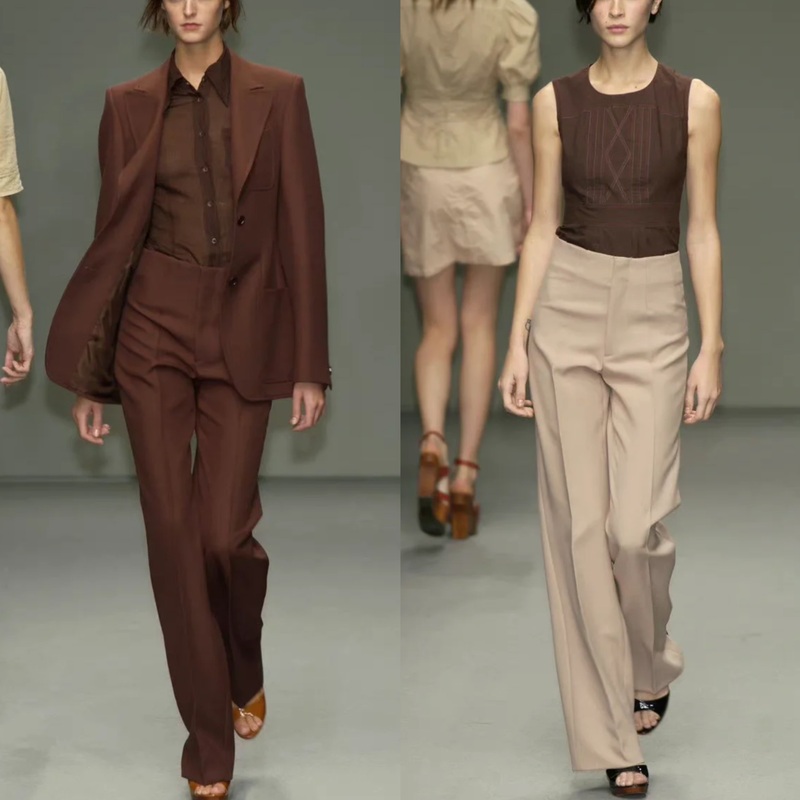 Good Tailoring, Good Fit |   Two-Tone High-Waisted Slimming Straight-Leg Wide-Leg Suit Pants for Women, Suitable for Spring and Autumn.